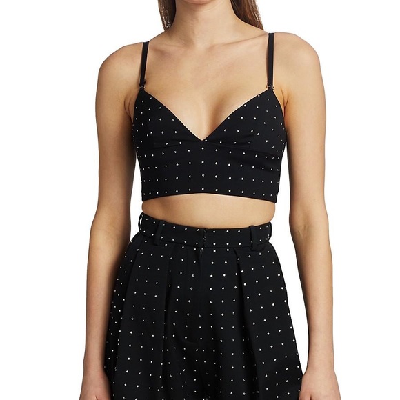 Magda Butrym Teruel Swarovski crystal embellished crop top Sz 34 - Picture 3 of 10